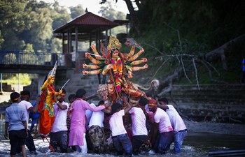 Dashain festival celebrated in Kathmandu, Nepal