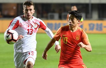 Late goal gives China a 2-1 win over Tajikistan in Zhuhai U22 tournament