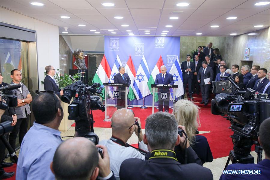 MIDEAST-JERUSALEM-HUNGARY-PM-PRESS CONFERENCE