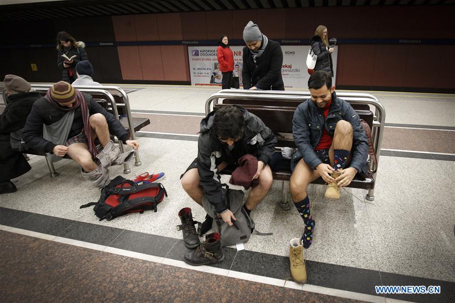 POLAND-WARSAW-NO PANTS SUBWAY RIDE