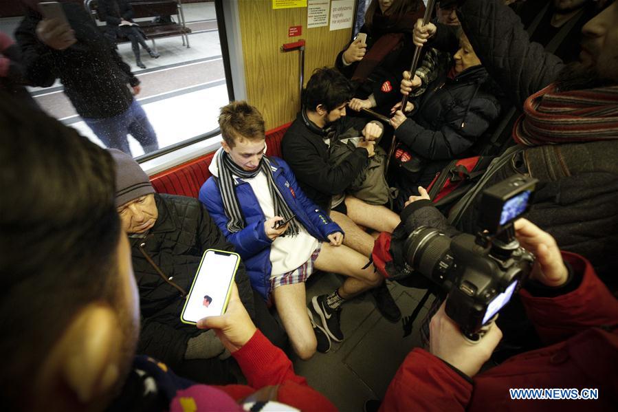 POLAND-WARSAW-NO PANTS SUBWAY RIDE