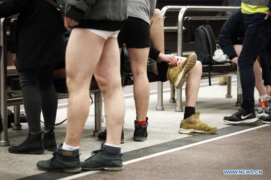 POLAND-WARSAW-NO PANTS SUBWAY RIDE