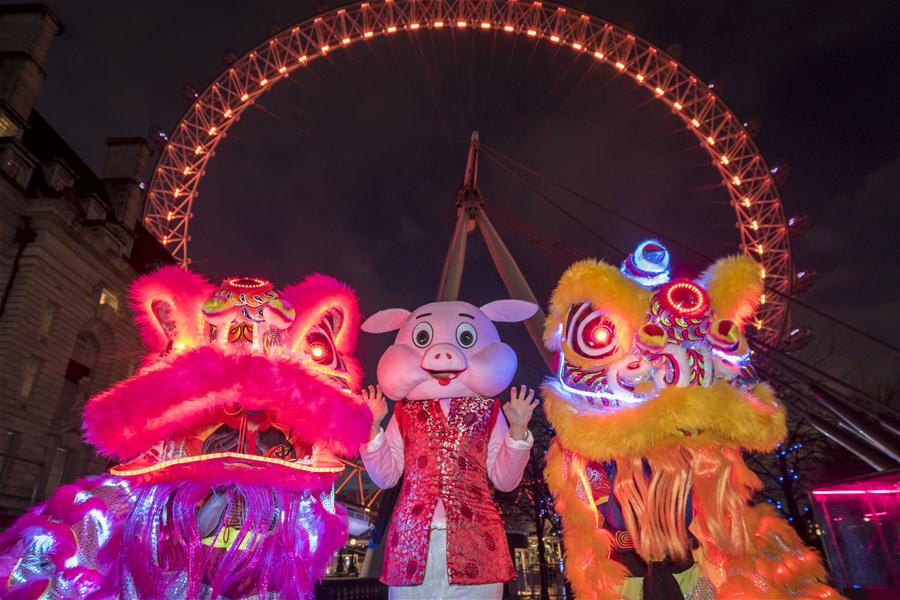 BRITAIN-LONDON-CHINESE NEW YEAR-LIGHTING UP CEREMONY