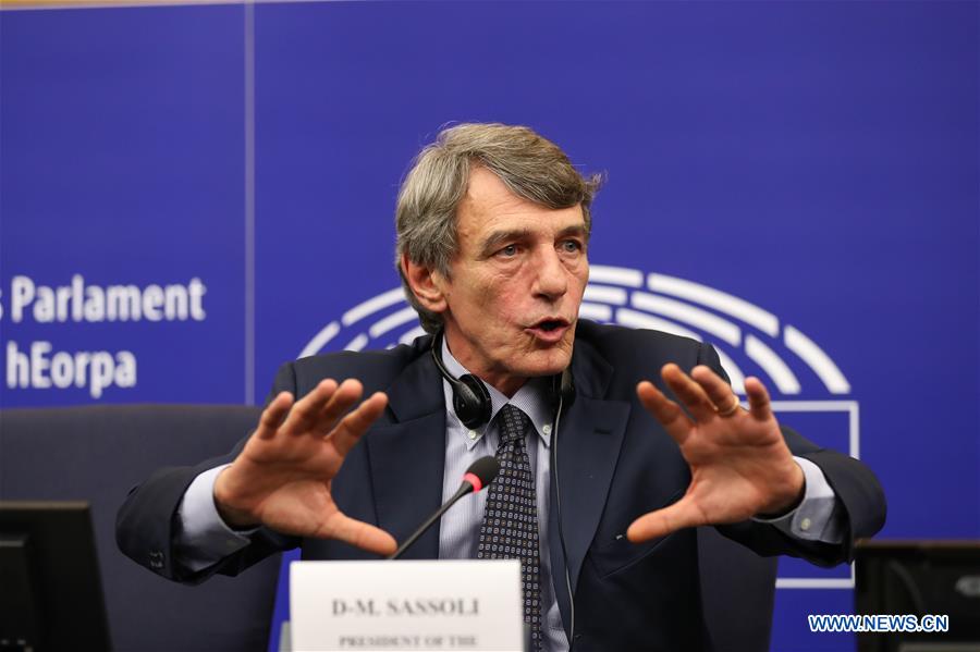 FRANCE-STRASBOURG-EUROPEAN PARLIAMENT-PRESIDENT-PRESS CONFERENCE