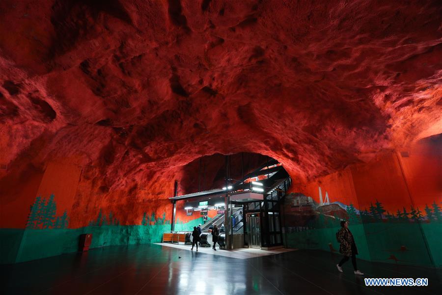 SWEDEN-STOCKHOLM-TRANSPORTATION-METRO-ART