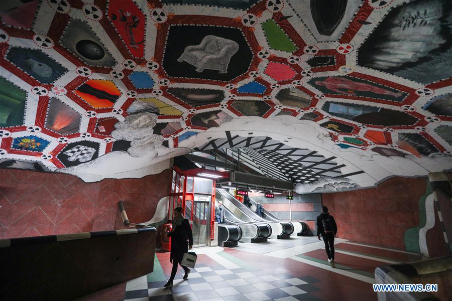 SWEDEN-STOCKHOLM-TRANSPORTATION-METRO-ART