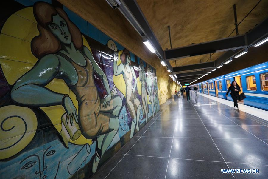 SWEDEN-STOCKHOLM-TRANSPORTATION-METRO-ART