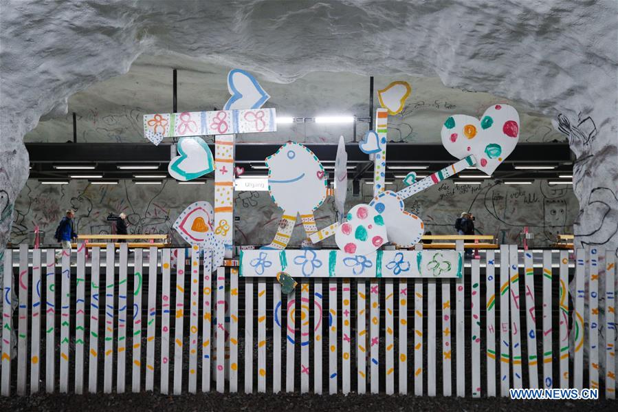 SWEDEN-STOCKHOLM-TRANSPORTATION-METRO-ART