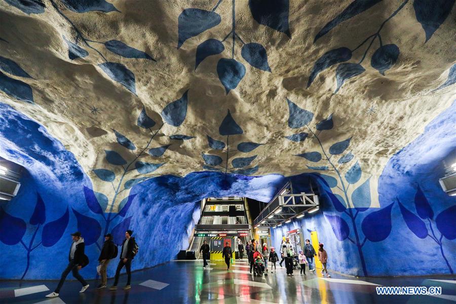 SWEDEN-STOCKHOLM-TRANSPORTATION-METRO-ART