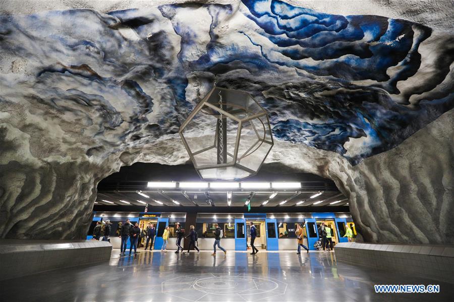 SWEDEN-STOCKHOLM-TRANSPORTATION-METRO-ART