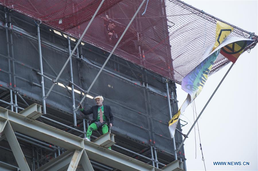 BRITAIN-LONDON-EXTINCTION REBELLION-PROTEST-ELIZABETH TOWER