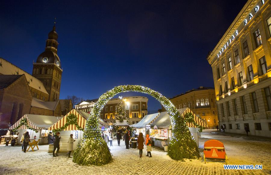 People visit Christmas market in Riga, Latvia Xinhua English.news.cn