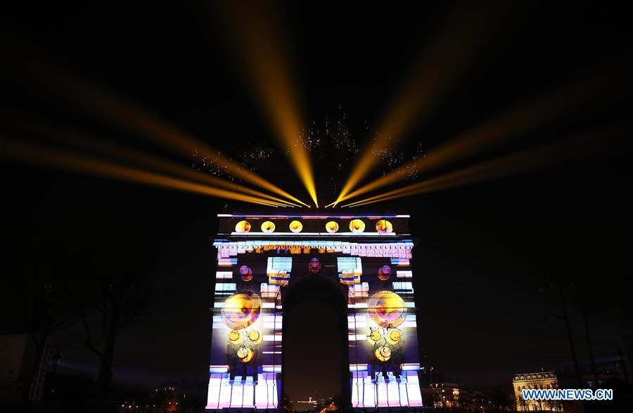 FRANCE-PARIS-ARC DE TRIOMPHE-NEW YEAR-LIGHT PROJECTION SHOW