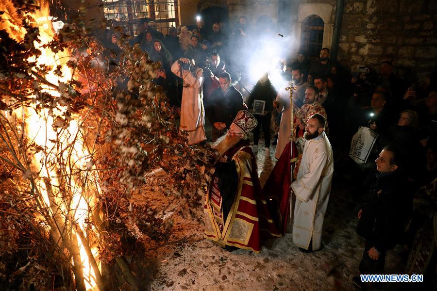 BOSNIA AND HERZEGOVINA-SARAJEVO-ORTHODOX-CHRISTMAS EVE