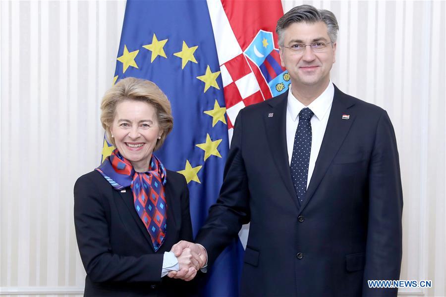 CROATIA-ZAGREB-EU-URSULA VON DER LEYEN-VISIT
