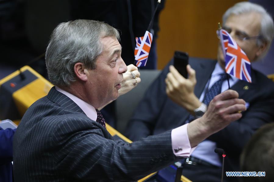 BELGIUM-BRUSSELS-EU PARLIAMENT-UK-BREXIT-WITHDRAWAL AGREEMENT-APPROVAL