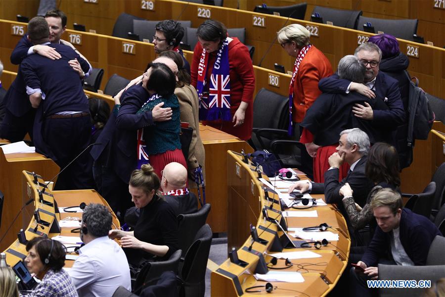 BELGIUM-BRUSSELS-EU PARLIAMENT-UK-BREXIT-WITHDRAWAL AGREEMENT-APPROVAL