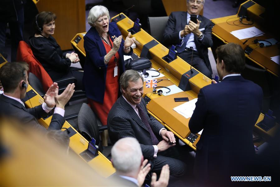 BELGIUM-BRUSSELS-EU PARLIAMENT-UK-BREXIT-WITHDRAWAL AGREEMENT-APPROVAL