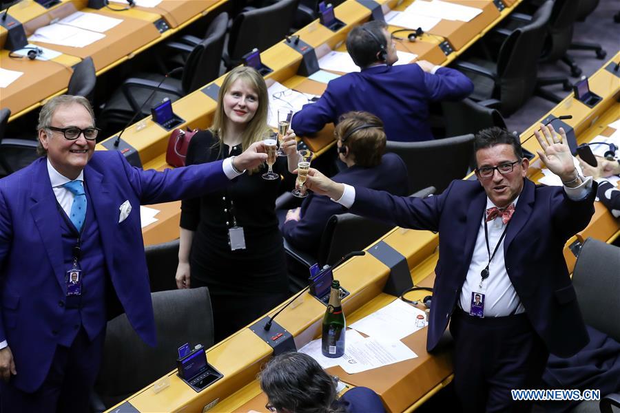 BELGIUM-BRUSSELS-EU PARLIAMENT-UK-BREXIT-WITHDRAWAL AGREEMENT-APPROVAL