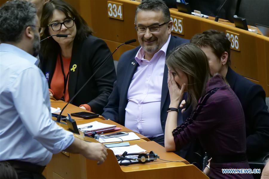 BELGIUM-BRUSSELS-EU PARLIAMENT-UK-BREXIT-WITHDRAWAL AGREEMENT-APPROVAL