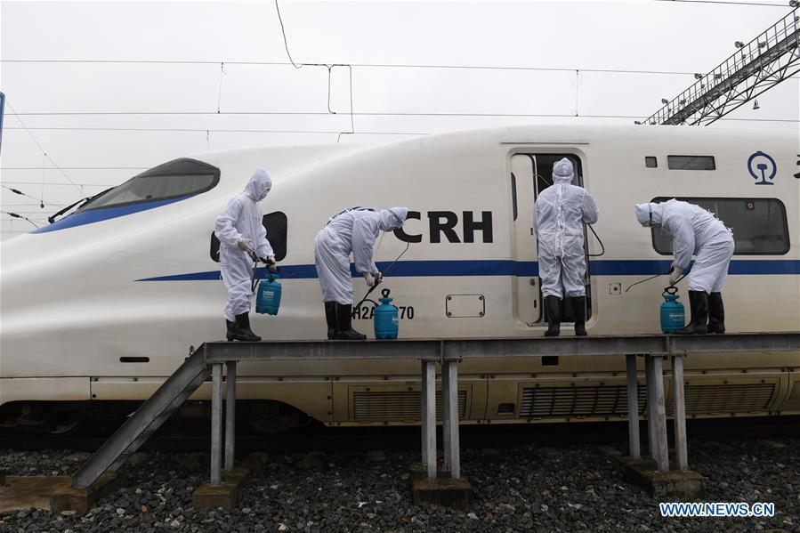 CHINA-GUANGXI-CORONAVIRUS-PREVENTION AND CONTROL-TRAINS-DISINFECTION (CN)