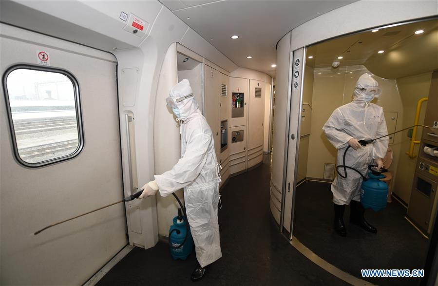 CHINA-GUANGXI-CORONAVIRUS-PREVENTION AND CONTROL-TRAINS-DISINFECTION (CN)
