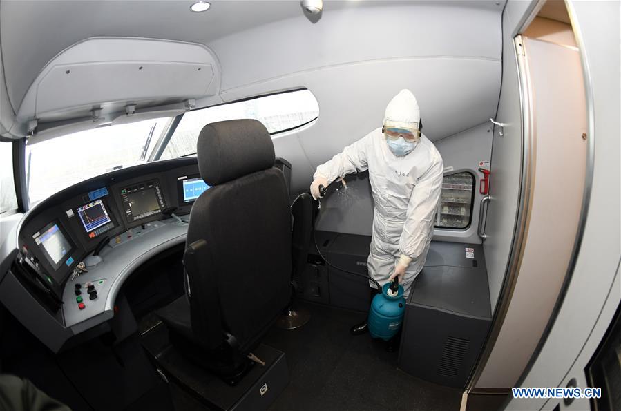 CHINA-GUANGXI-CORONAVIRUS-PREVENTION AND CONTROL-TRAINS-DISINFECTION (CN)