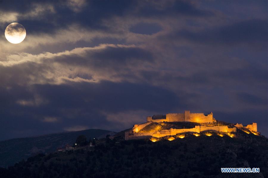 GREECE-ARGOS-CASTLE-FULL MOON