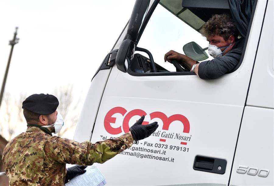 ITALY-COVID-19-TURANO LODIGIANO-CHECKPOINT