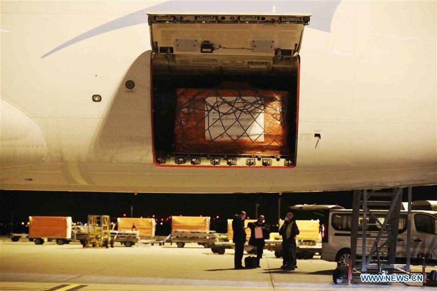 BELGIUM-LIEGE-EUROPE-COVID-19-CHINA-AID