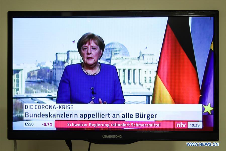 GERMANY-BERLIN-MERKEL-COVID-19-VIDEO SPEECH