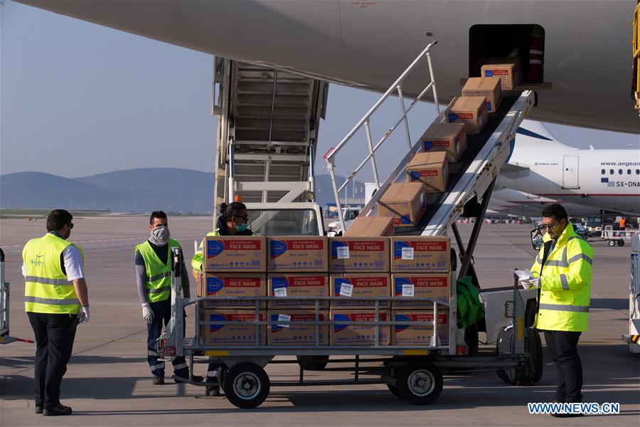 GREECE-ATHENS-CHINA-COVID-19-MEDICAL SUPPLIES-ARRIVAL