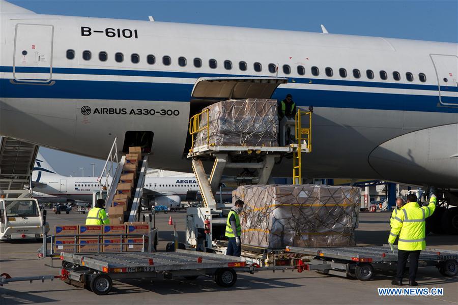 GREECE-ATHENS-CHINA-COVID-19-MEDICAL SUPPLIES-ARRIVAL