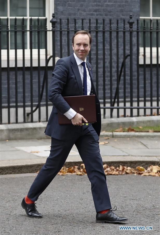 BRITAIN-LONDON-HEALTH SECRETARY-COVID-19-POSITIVE