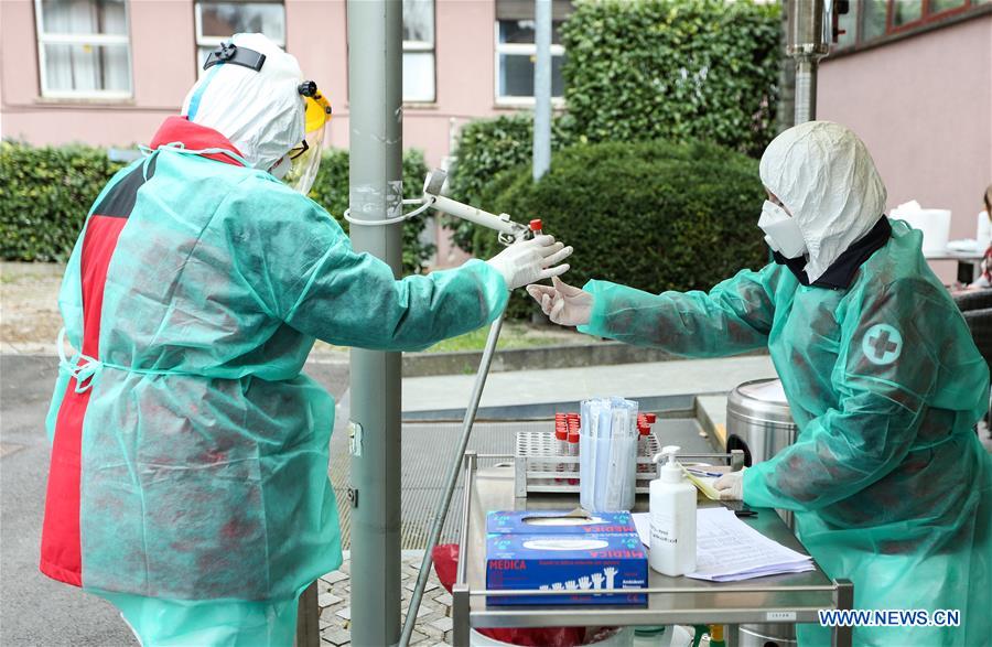 CROATIA-ZAGREB-COVID-19-DRIVE-IN TESTING