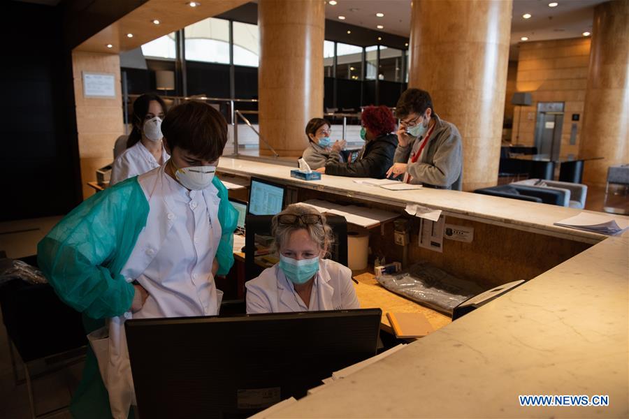 SPAIN-BARCELONA-HOTEL TURNED TEMPORARY HOSPITAL