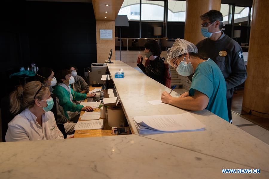 SPAIN-BARCELONA-HOTEL TURNED TEMPORARY HOSPITAL