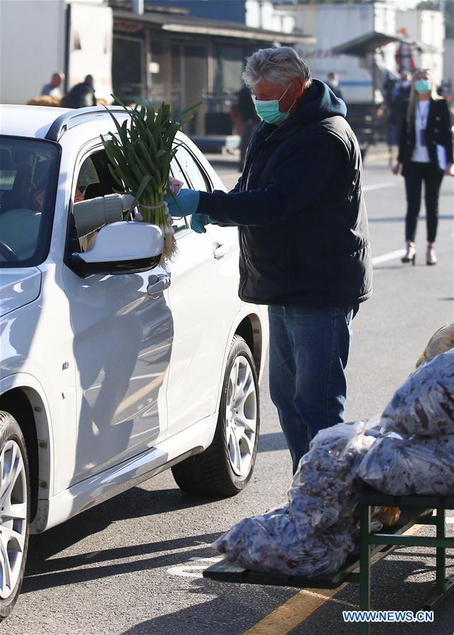 CROATIA-ZAGREB-COVID-19-DRIVE-IN MARKET