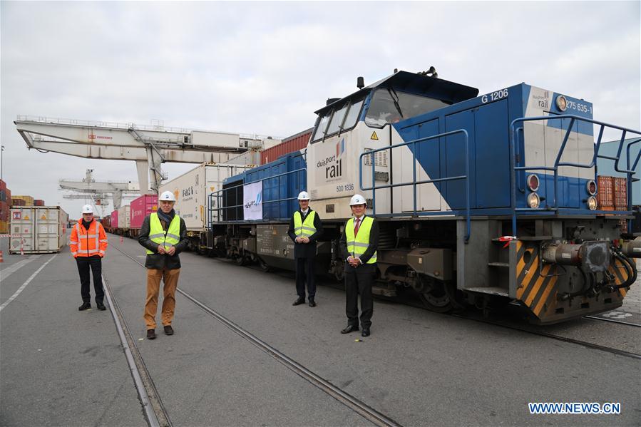 GERMANY-DUISBURG-CHINA-EUROPE-FREIGHT TRAIN-ARRIVING