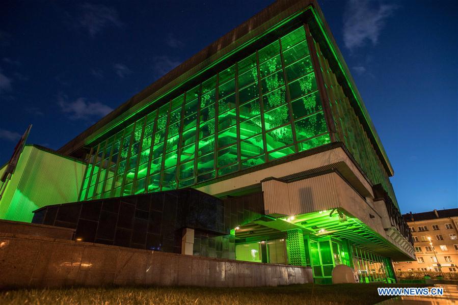 LITHUANIA-VILNIUS-ILLUMINATION-COVID-19