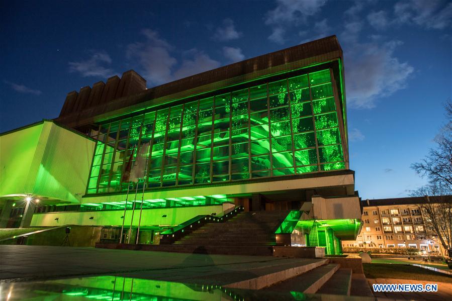 LITHUANIA-VILNIUS-ILLUMINATION-COVID-19