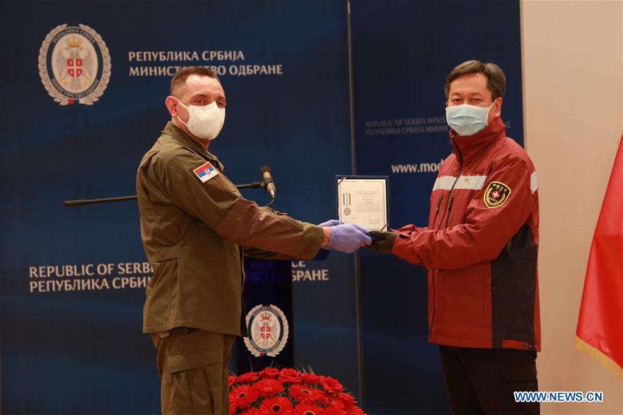 SERBIA-BELGRADE-CHINESE EXPERT-COVID-19-MILITARY MEDAL