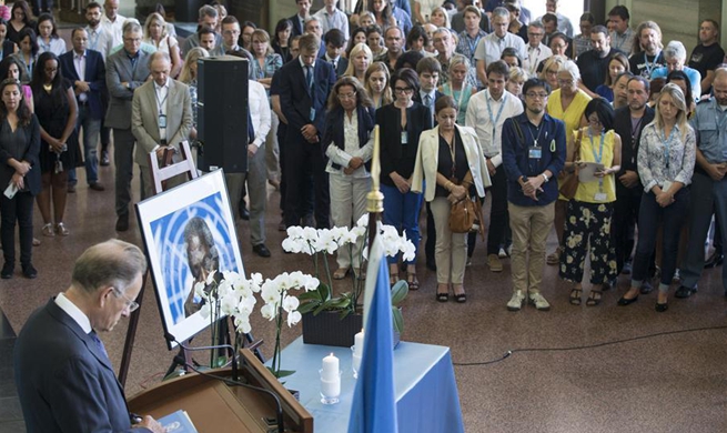 People pay tribute to Kofi Annan at Palais des Nations in Geneva