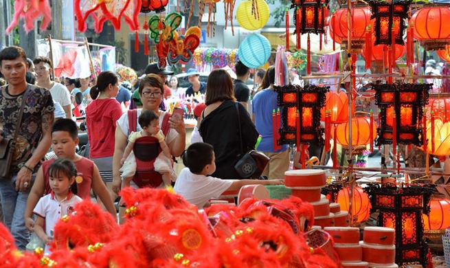 Lanterns on sale for Mid-Autumn Festival in Hanoi, Vietnam