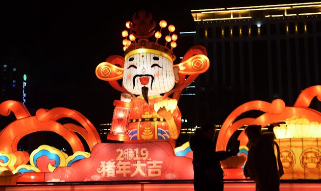 Lantern festival held for upcoming Spring Festival in NW China's Gansu