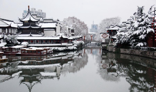 Snow scenery in Nanjing, east China's Jiangsu