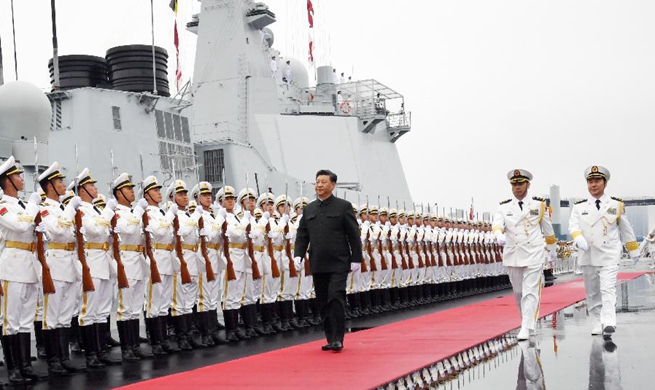 Xi boards destroyer for naval parade