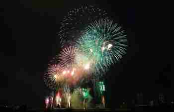 43th Edogawa Fireworks Festival held in Tokyo, Japan