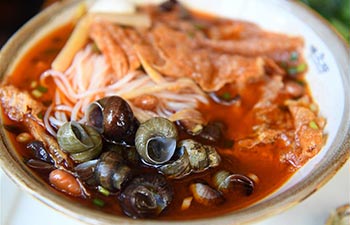 Promotion of river snail rice noodles benefits locals in China's Guangxi