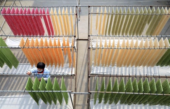 In pics: colored noodles at workshop in Binzhou, east China's Shandong